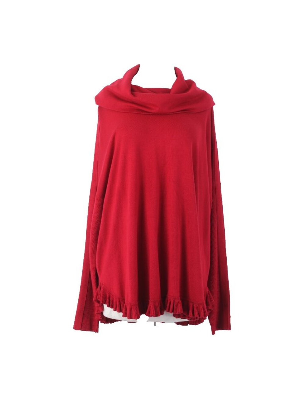 Joseph A Sweater Sz XL Scarlet Red Cowl Neck Rayon Nylon Sweater